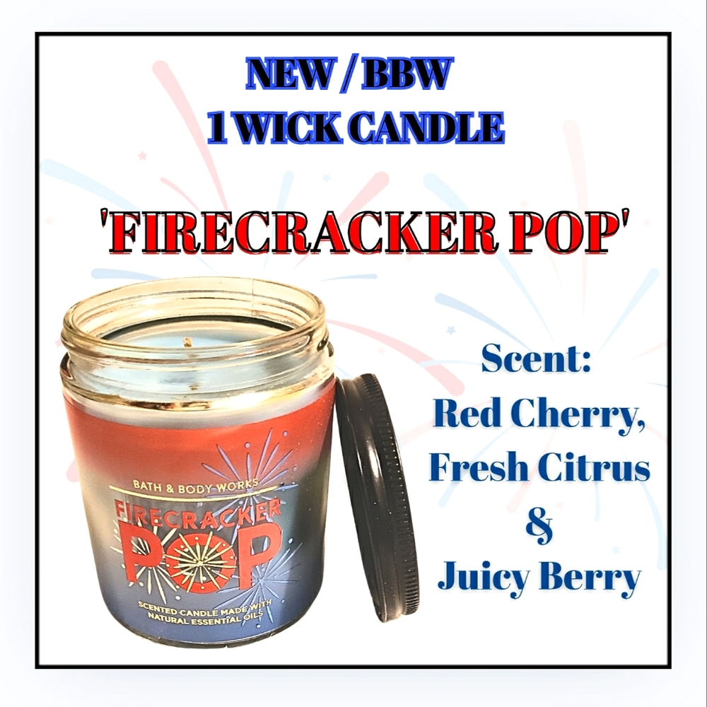 🔥 FIRECRACKER POP / NEW / BBW / 1 WICK CANDLE